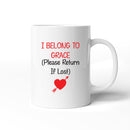 Valentines Day I Belong To Personalised Romantic Ceramic Mug Gift