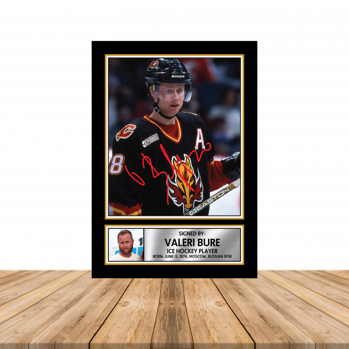 Valeri Bure Ice Hockey Printed Signature Poster Print Gift