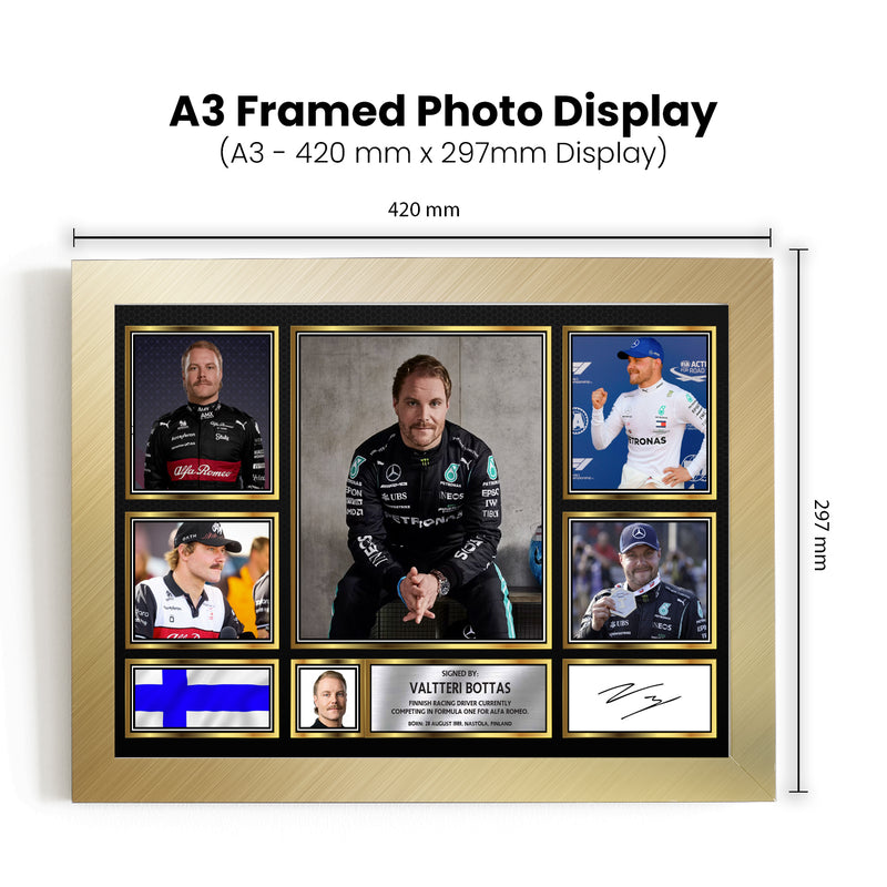 Valtteri Bottas F1 Driver Limited Edition Signed Gift Poster Print Artwork Display