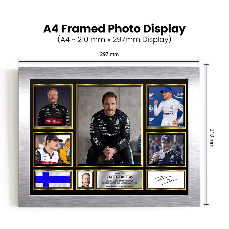 Valtteri Bottas F1 Driver Limited Edition Signed Gift Poster Print Artwork Display