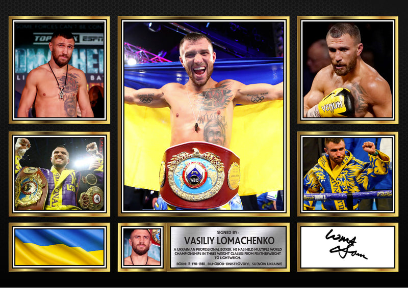 Vasiliy Lomachenko top boxer Autographed Print Landscape