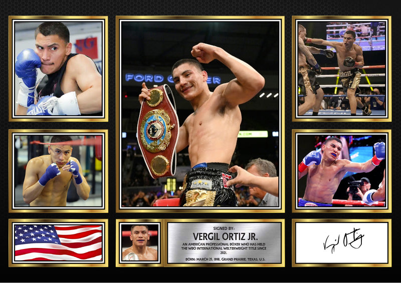 Vergil Ortiz Jr. top boxer Autographed Print Landscape