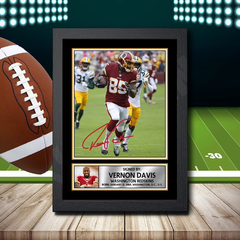 Vernon Davis Printed Signature NFL Star Poster Print Framed Wall Art Gift – Vernon Davis Printed Signature NFL Star Poster Print