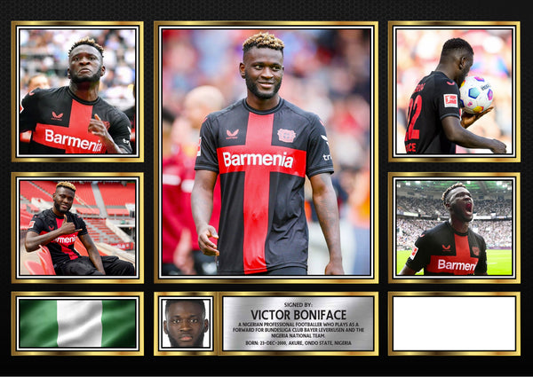 Victor Boniface Top Footballer Printed Signature Print Landscape