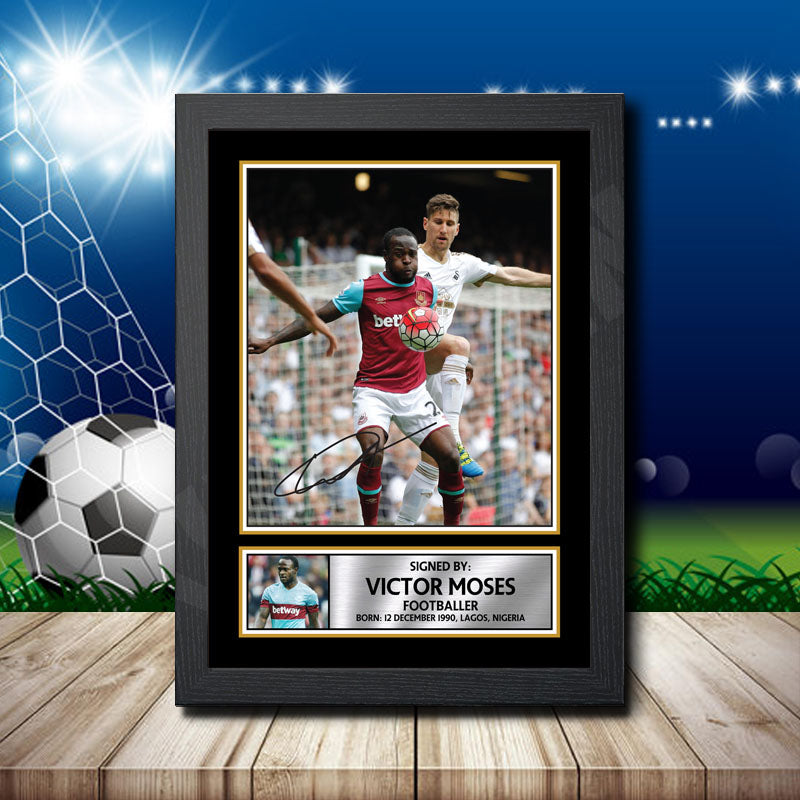 Victor Moses 2 Printed Signature Footballers Star Poster Print Framed Wall Art Gift – Victor Moses 2 Printed Signature Footballers Star Poster Print