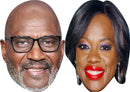 Viola Davis and Julius Tennon Celebrity Couple Face Mask Fancy Dress - High-Quality Cardboard Masks for Any Occasion