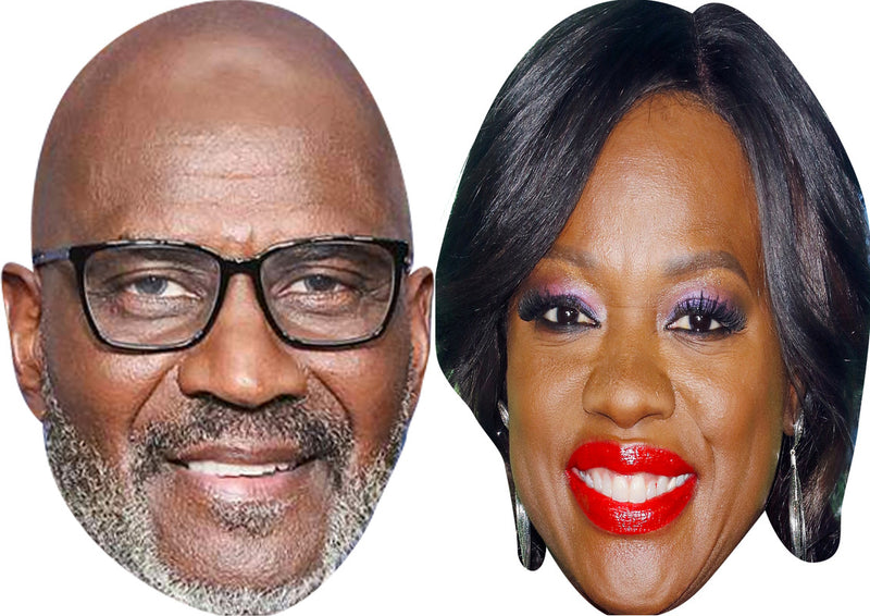 Viola Davis and Julius Tennon Celebrity Couple Face Mask Fancy Dress - High-Quality Cardboard Masks for Any Occasion