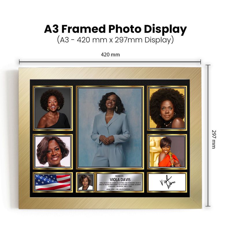 Viola Davis Actors Framed Autographed Print - Limited Edition Autograph Fan Gift – Collectible Memorabilia Merchandise