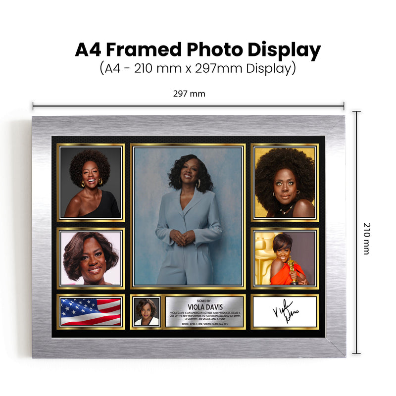 Viola Davis Actors Framed Autographed Print - Limited Edition Autograph Fan Gift – Collectible Memorabilia Merchandise