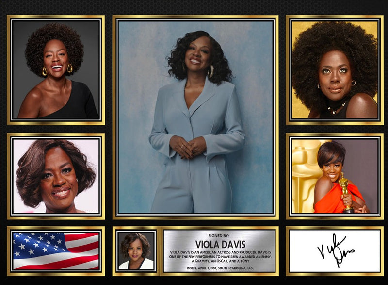 Viola Davis Actors Framed Autographed Print - Limited Edition Autograph Fan Gift – Collectible Memorabilia Merchandise