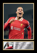 Virgil van Dijk Signed Autographed Portrait Poster Print – Liverpool F.C. Captain & Netherlands Star – Memorabilia Wall Art for Fans & Collectors