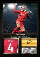 Virgil van Dijk Signed Football Memorabilia – Framed Autograph Display with Liverpool Captain & Netherlands Tribute – Collector’s Gift