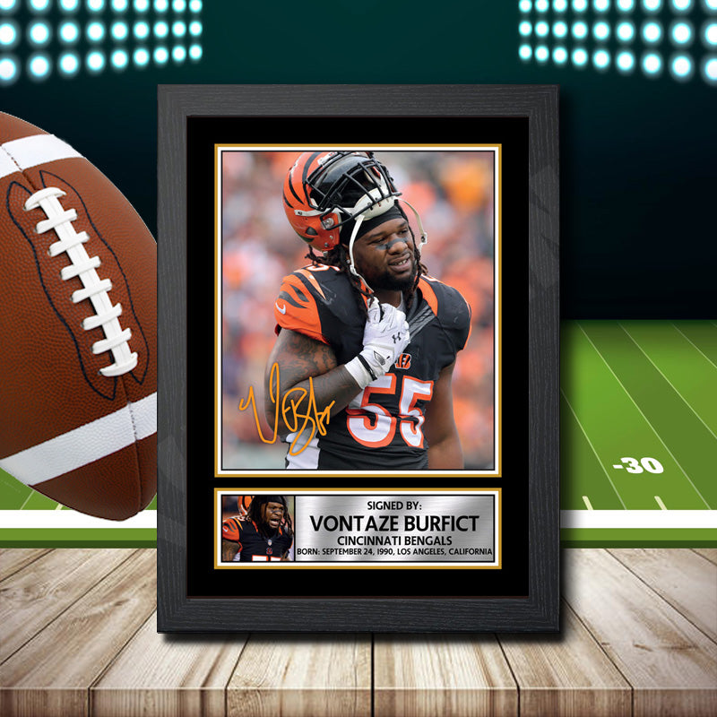 Vontaze Burfict Printed Signature NFL Star Poster Print Framed Wall Art Gift – Vontaze Burfict Printed Signature NFL Star Poster Print