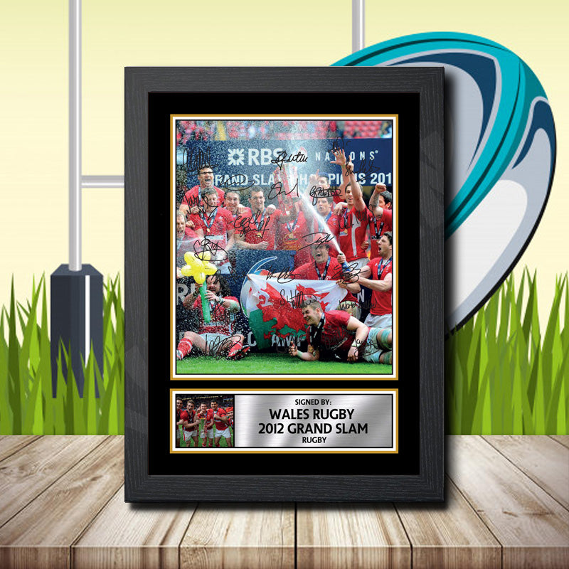 Wales Rugby 2012 Grand Slam Squad 2 Printed Signature Rugby Star Poster Print Framed Wall Art Gift – Wales Rugby 2012 Grand Slam Squad 2 Printed Signature Rugby Star Poster Print