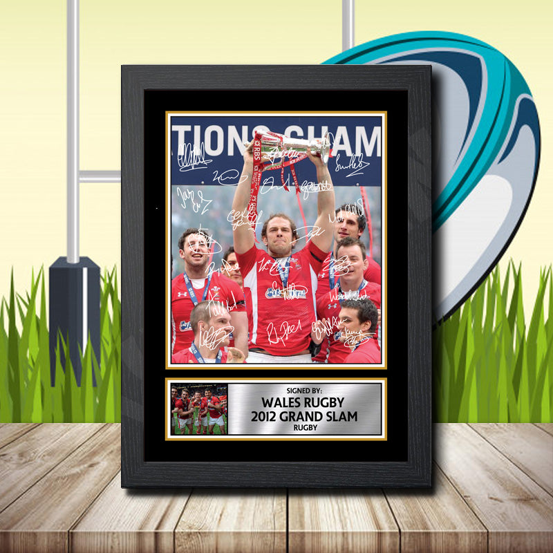 Wales Rugby 2012 Grand Slam Squad 1 Printed Signature Rugby Star Poster Print Framed Wall Art Gift – Wales Rugby 2012 Grand Slam Squad 1 Printed Signature Rugby Star Poster Print