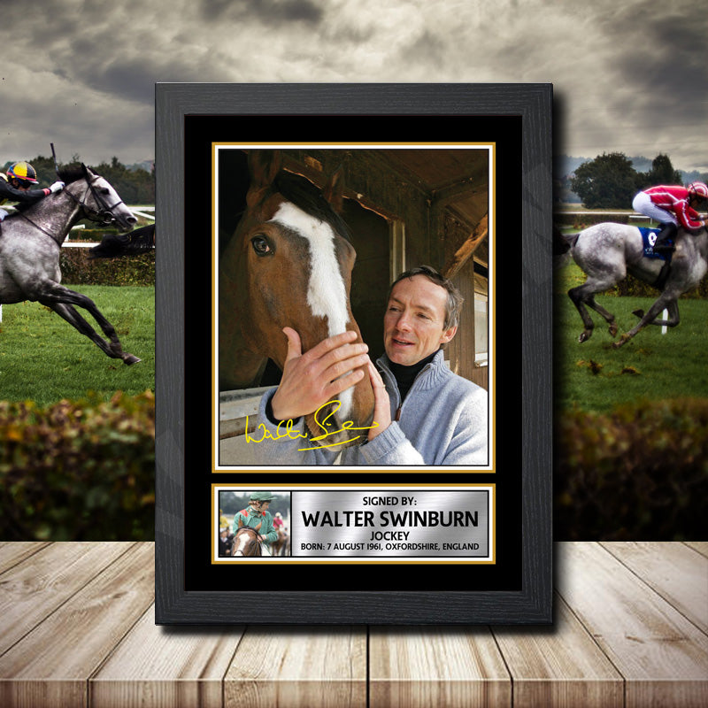 Walter Swinburn 2 Printed Signature Horse-Racing Star Poster Print Framed Wall Art Gift – Walter Swinburn 2 Printed Signature Horse-Racing Star Poster Print