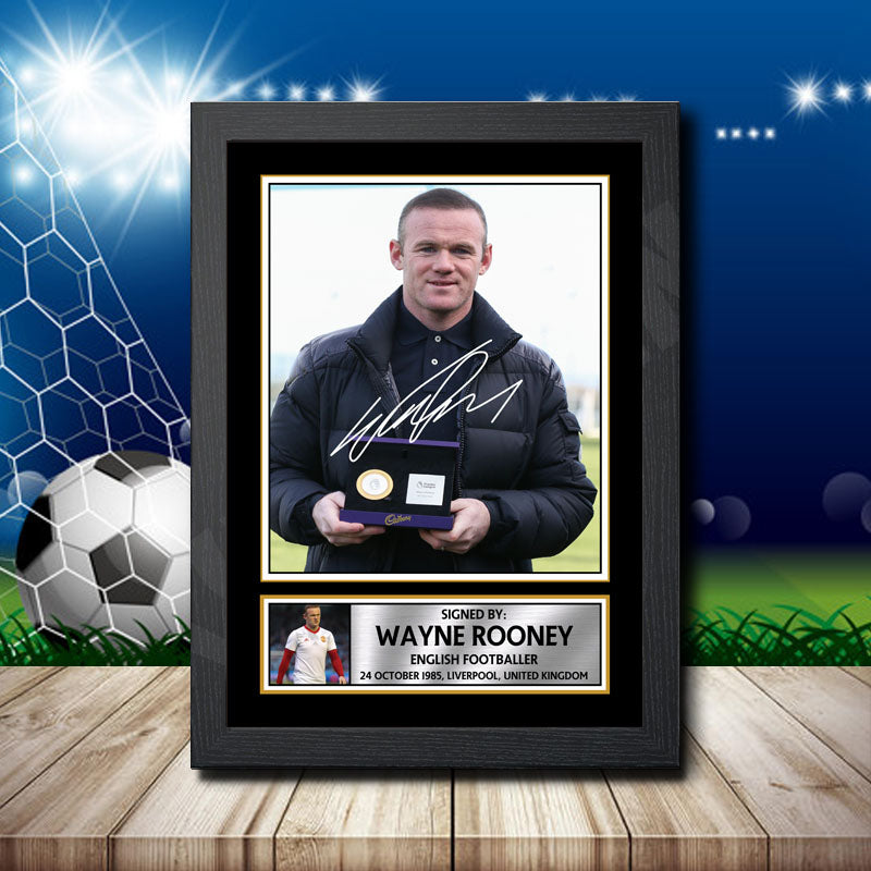 Wayne Rooney 1 Printed Signature Footballers Star Poster Print Framed Wall Art Gift – Wayne Rooney 1 Printed Signature Footballers Star Poster Print