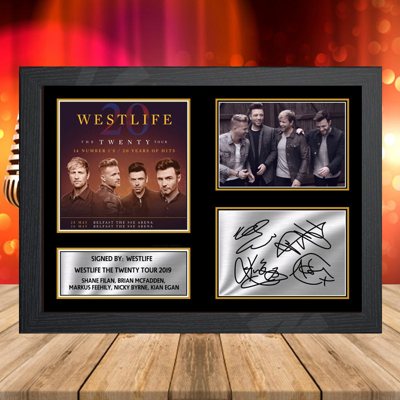 Westlife The Twenty Tour 2019 – Printed Signature Music-Landscape Star Print – Westlife The Twenty Tour 2019