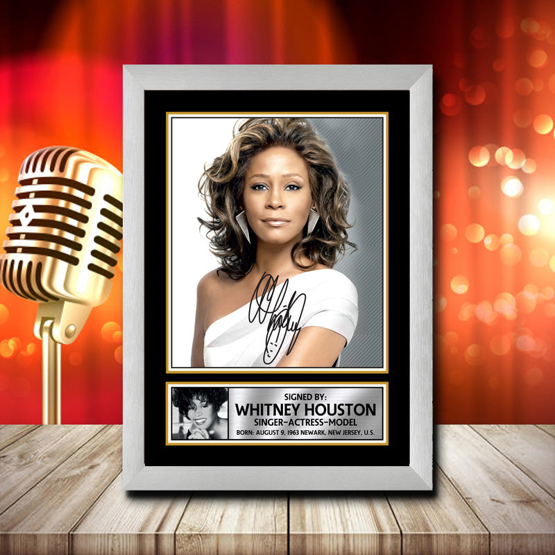Whitney Houston 2 – Printed Signature Music Star Print – Whitney Houston 2