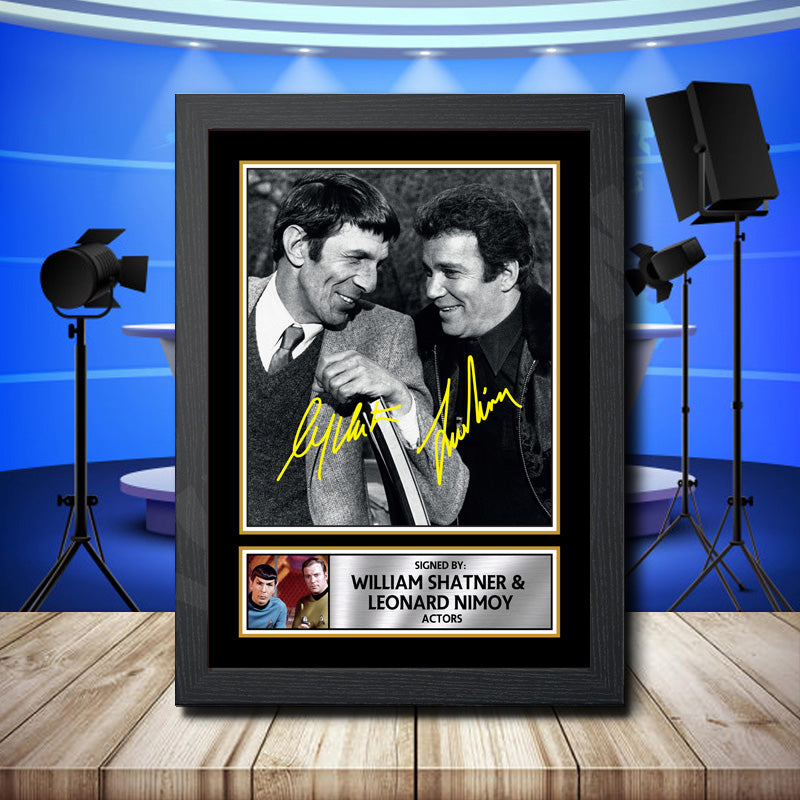 William Shatner Leonard Nimoy 2 Printed Signature Television Star Poster Print Framed Wall Art Gift – William Shatner Leonard Nimoy 2 Printed Signature Television Star Poster Print