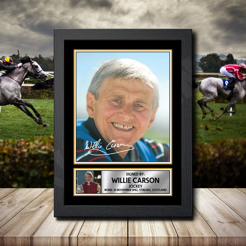 Willie Carson 2 Printed Signature Horse-Racing Star Poster Print Framed Wall Art Gift – Willie Carson 2 Printed Signature Horse-Racing Star Poster Print