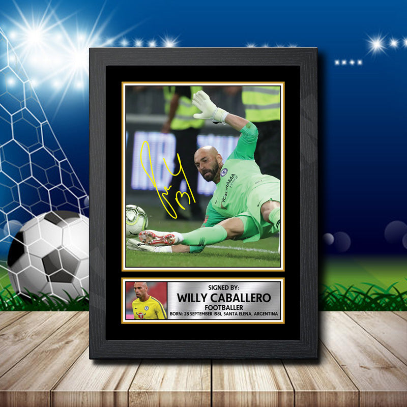 WILLY CABALLERO 2 Footballer Printed Signature Poster Print Gift – Willy Caballero 2 Footballer Printed Signature Poster Print Gift