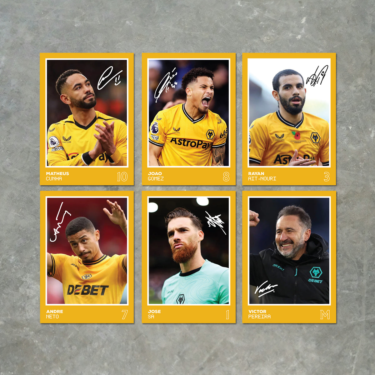 Wolverhampton Wanderers Players Printed Signature A6 Poster Pack 2