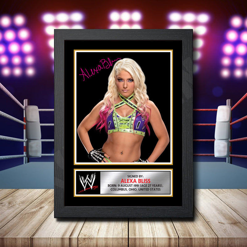 Wwe Wrestling Alexa Bliss Printed Signature Wwe Star Poster Print Framed Wall Art Gift – Wwe Wrestling Alexa Bliss Printed Signature Wwe Star Poster Print