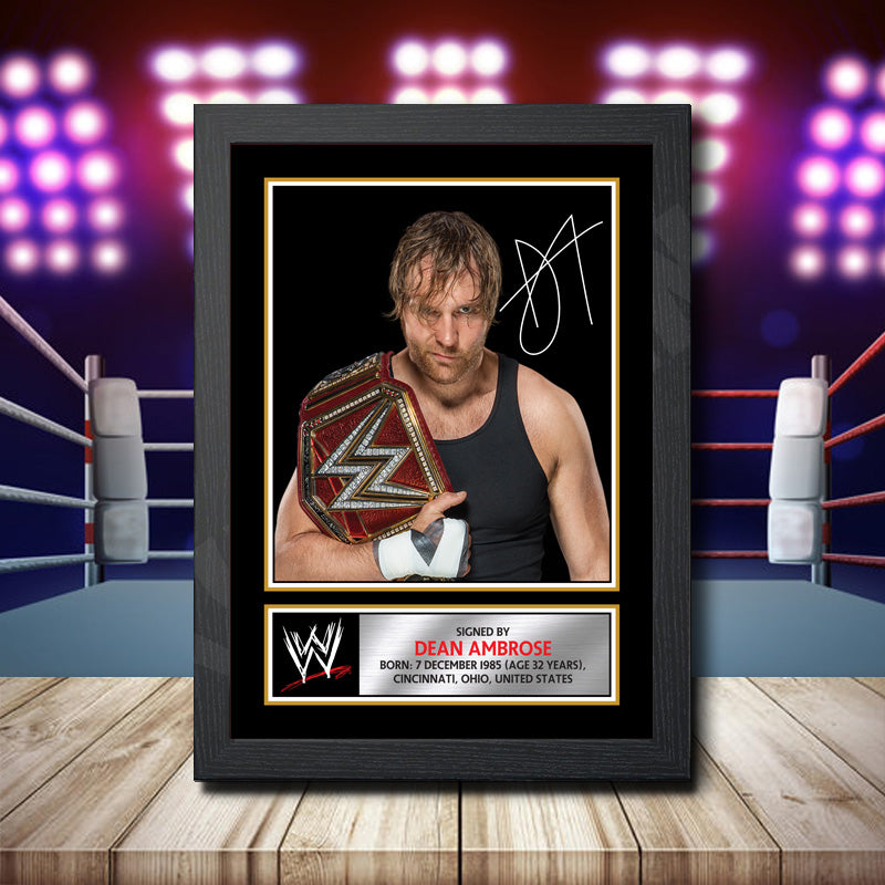 Wwe Wrestling Dean Ambrose Printed Signature Wwe Star Poster Print Framed Wall Art Gift – Wwe Wrestling Dean Ambrose Printed Signature Wwe Star Poster Print