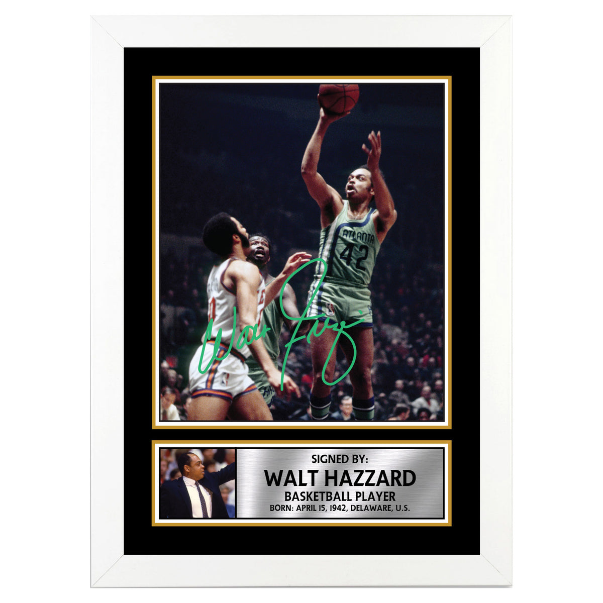 Walt Hazzard M134 Basketball Player Printed Signature Poster Print Gift