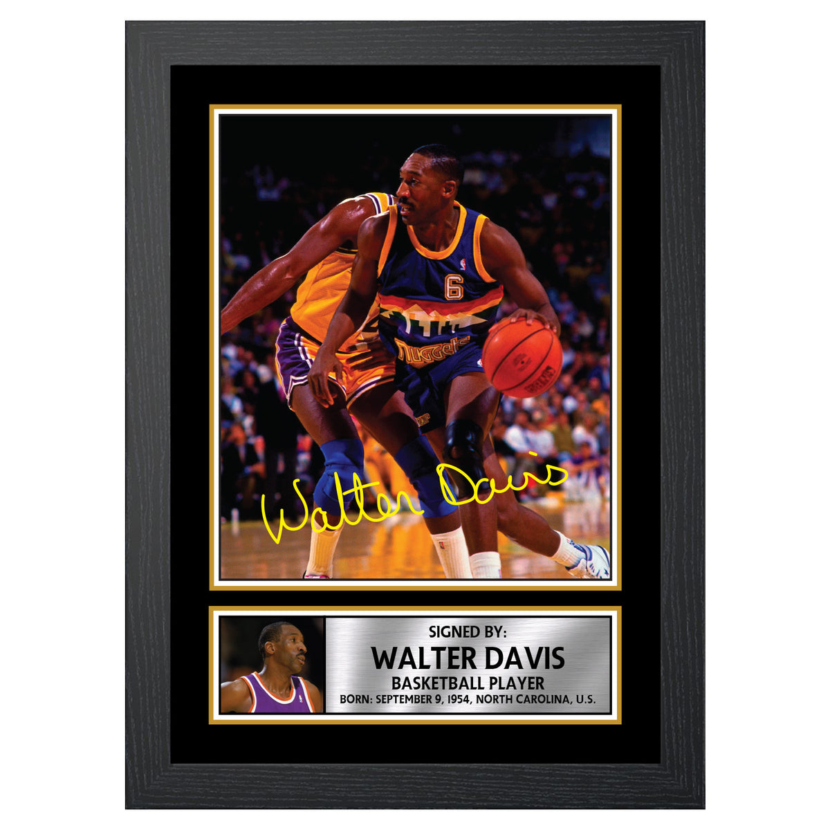 Walter Davis M136 Basketball Player Printed Signature Poster Print Gift
