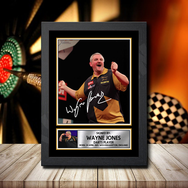 Wayne Jones 2 Printed Signature Darts Star Poster Print Framed Wall Art Gift – Wayne Jones 2 Printed Signature Darts Star Poster Print