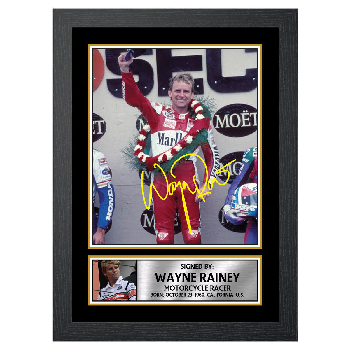 Wayne Rainey M531 Motor Racer Printed Signature Poster Print Gift