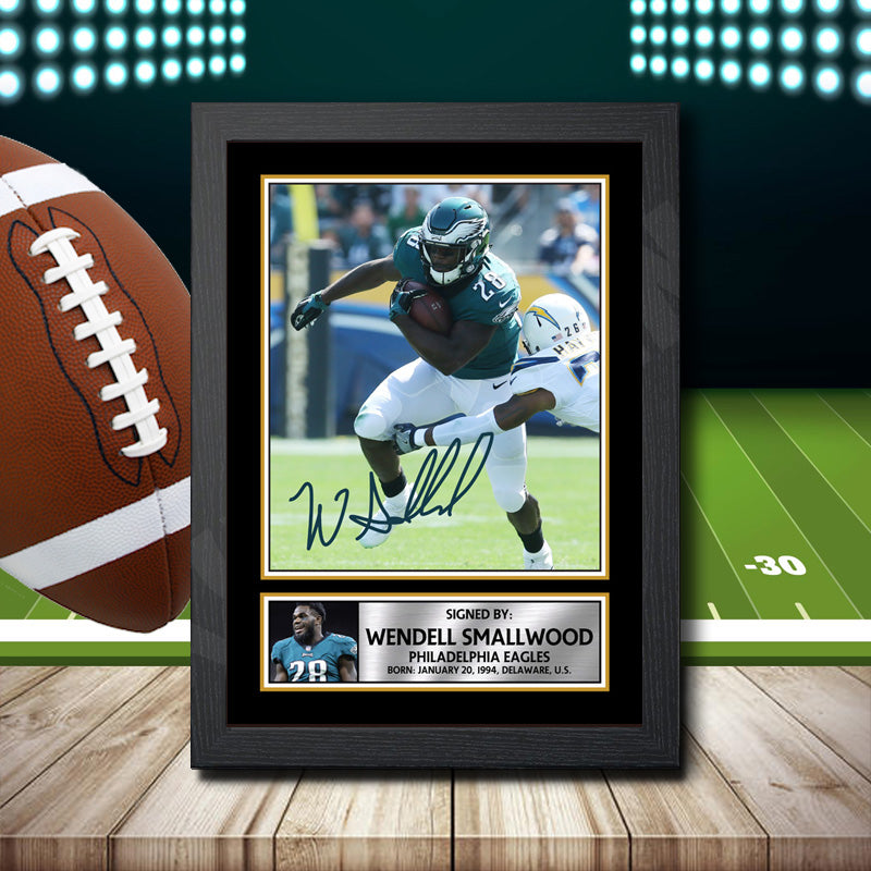 Wendell Smallwood Printed Signature NFL Star Poster Print Framed Wall Art Gift – Wendell Smallwood Printed Signature NFL Star Poster Print