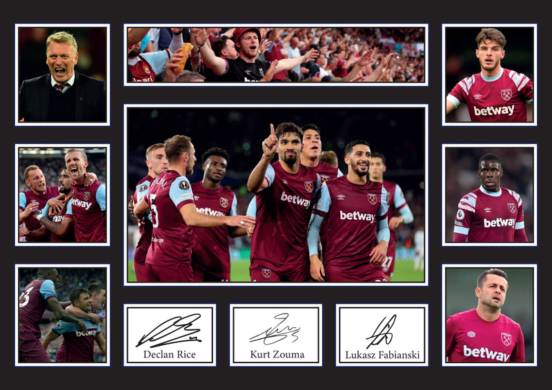 West Ham United Premier League Football Team Framed Autographed Print