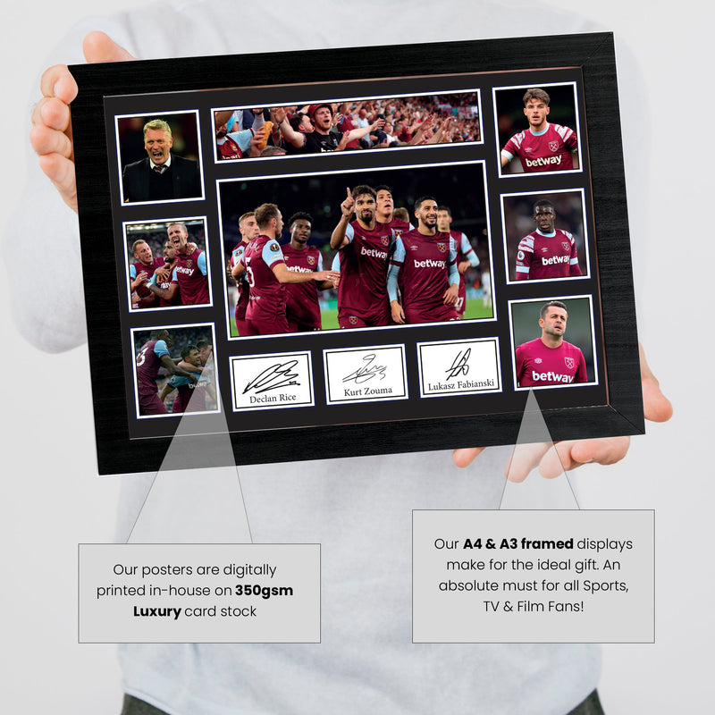 West Ham United Premier League Football Team Framed Autographed Print - Limited Edition Autograph Fan Gift – Collectible Memorabilia Merchandise