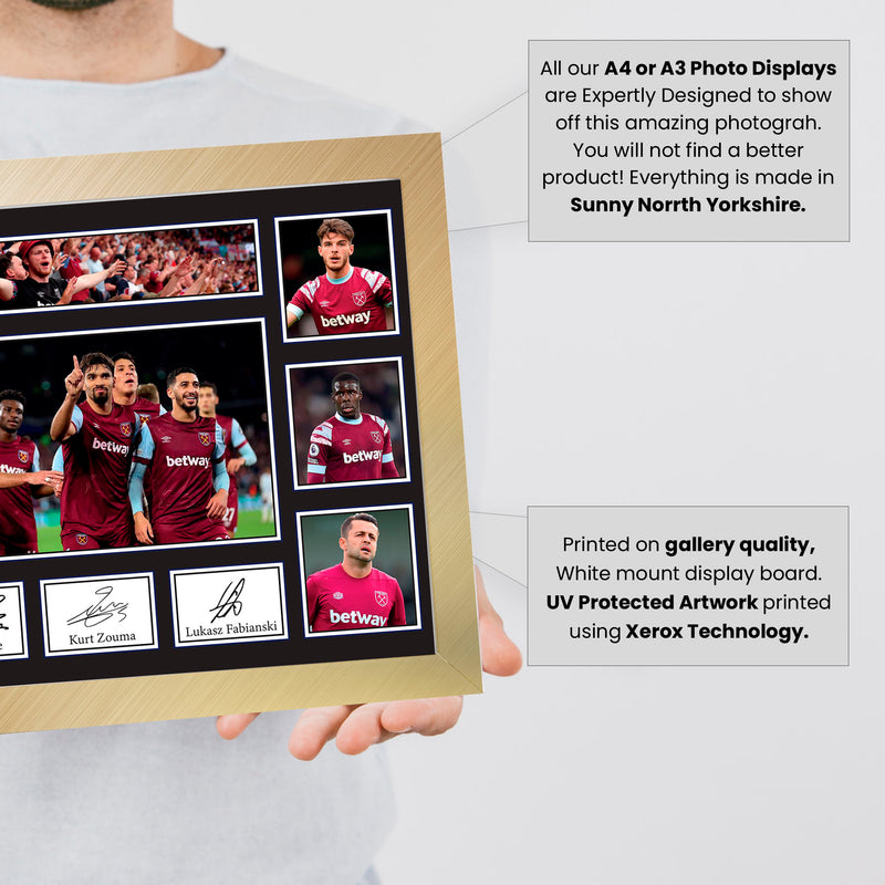 West Ham United Premier League Football Team Framed Autographed Print - Limited Edition Autograph Fan Gift – Collectible Memorabilia Merchandise