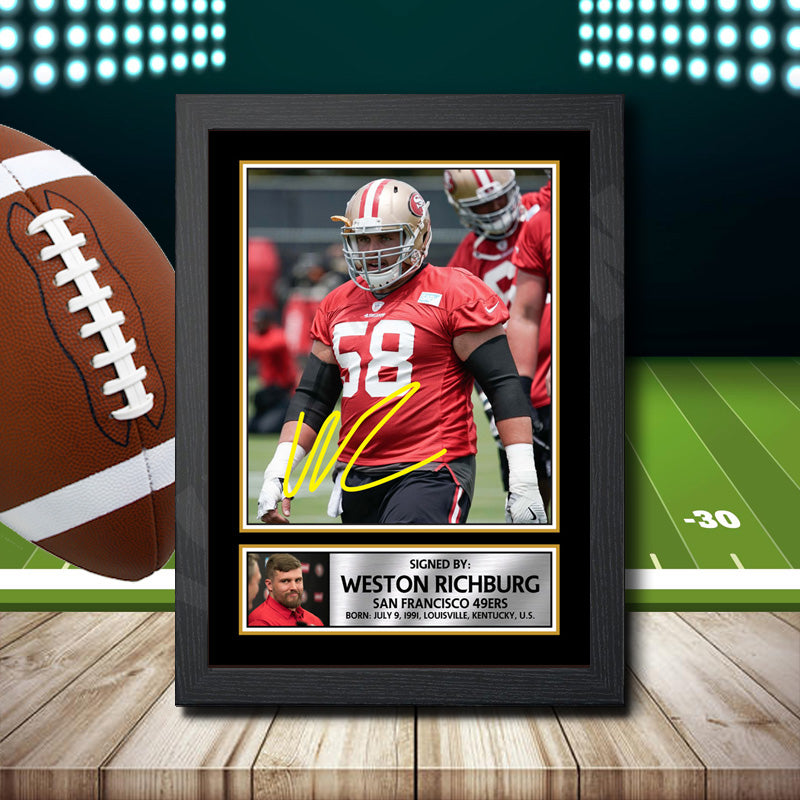 Weston Richburg Printed Signature NFL Star Poster Print Framed Wall Art Gift – Weston Richburg Printed Signature NFL Star Poster Print