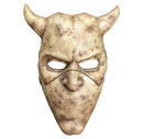 FoxyPrinting The Grabber “Silent” Halloween Cardboard Face Mask – Scary Horned Horror Mask with Creepy Expression – Costume & Party Accessory for Halloween, Cosplay & Fancy Dress
