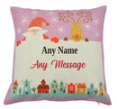 Personalised Kids Christmas Cushion – Custom Name & Message – Santa & Reindeer Print – Christmas Gift, Nursery Decor, Holiday Bedroom Decoration, Festive Sofa Pillow Cover