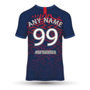 Custom Name & Number T-Shirt - Personalized Sports Tee - Heat Transfer Vinyl - Add Any Name & Number - Football / Soccer Style Short Sleeve Shirt for Kids & Adults