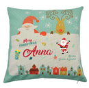 Personalized Kids Christmas Cushion – Custom Name & Message Print – Santa & Reindeer Festive Pillow with Snowy Village Design – Soft Decorative Holiday Gift