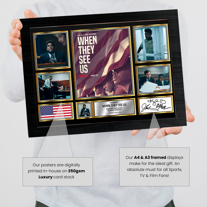 When They See Us Netflix Shows Framed Autographed Print - Limited Edition Autograph Fan Gift – Collectible Memorabilia Merchandise