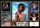 Whitney Houston Singers Framed Autographed Print - Limited Edition Autograph Fan Gift – Collectible Memorabilia Merchandise