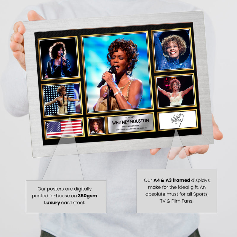 Whitney Houston Singers Framed Autographed Print