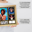 Whitney Houston Singers Framed Autographed Print - Limited Edition Autograph Fan Gift – Collectible Memorabilia Merchandise