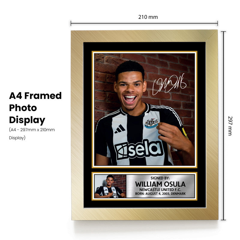 William Osula Signed Autograph Poster Print – Newcastle United F.C. – Football Memorabilia Gift – Gift for Fans & Collectors