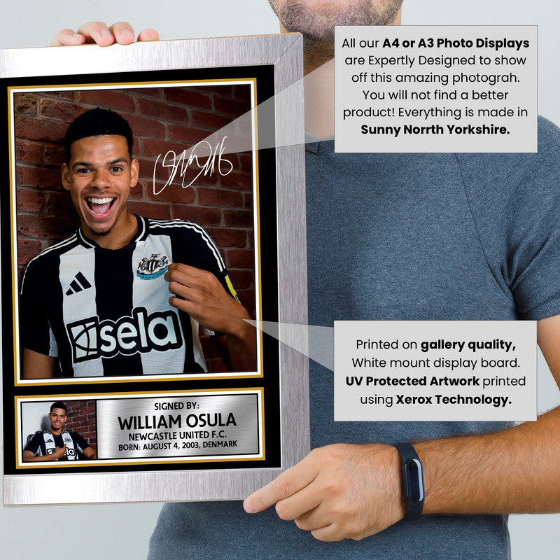 William Osula Signed Autograph Poster Print – Newcastle United F.C. – Football Memorabilia Gift – Gift for Fans & Collectors