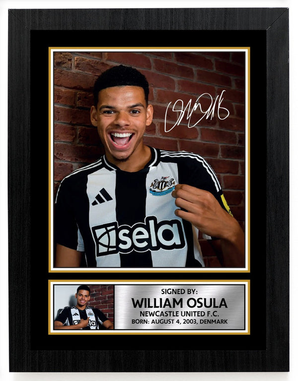 William Osula Printed Signature Poster Print – Newcastle United F.C. – Football Wall Art Gift – Gift for Fans & Collectors – Reproduction Print