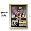 William Osula Printed Signed Poster – Newcastle United FC Striker Tribute Wall Art with Jersey & Bio Plaque – Premier League Football Memorabilia for Fans & Collectors